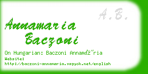 annamaria baczoni business card